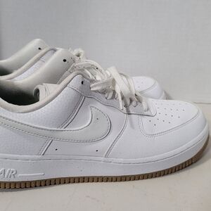 Nike White Low-Top Leather Sneakers with Gum Sole